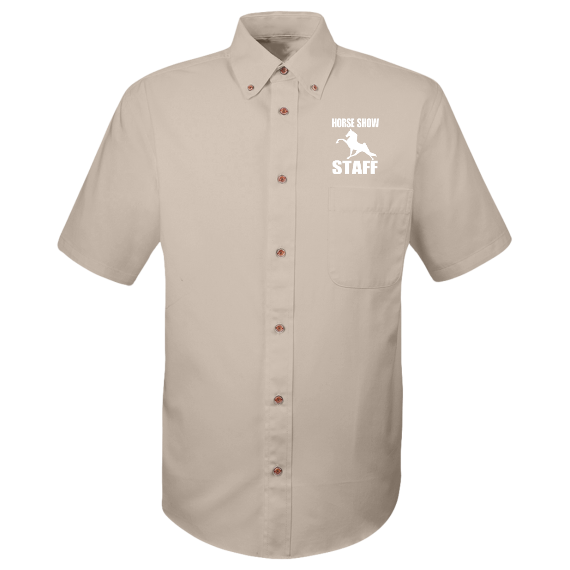 Horse Show Staff M500S Harriton Mens Easy Blend Short Sleeve Twill Shirt