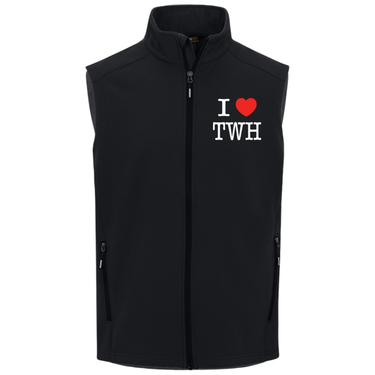 I LOVE TWH WHITE CE701 Core 365 Mens Cruise Two-Layer Fleece Bonded Soft Shell Vest