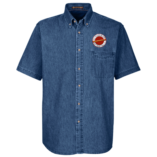 whclogo2017 M550S Harriton Mens Short Sleeve Denim Shirt