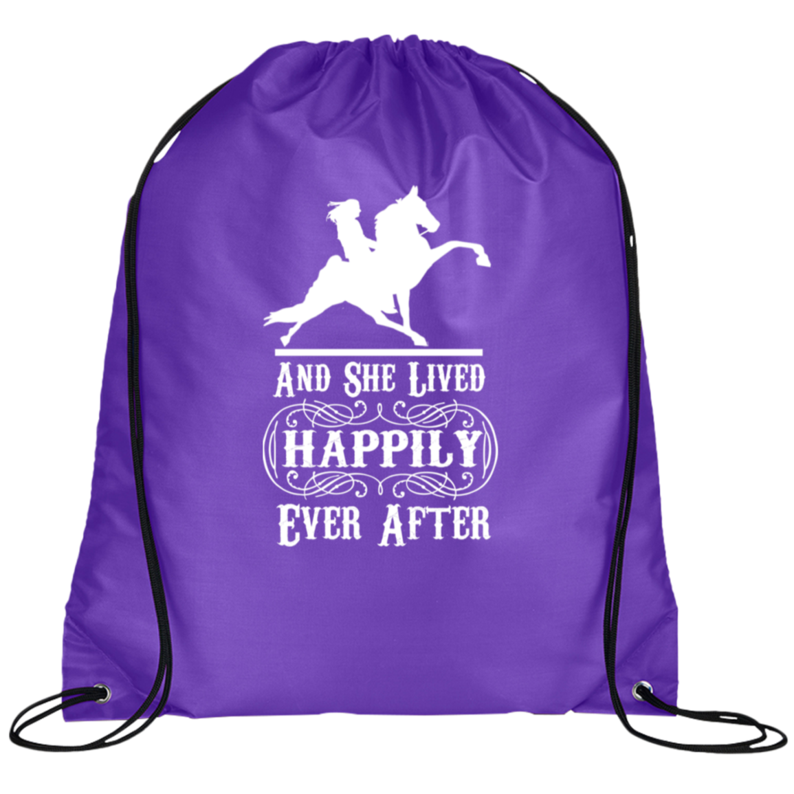 HAPPILY EVER AFTER (TWH Performance) wht BG100 Prime Line Drawstring Cinch Backpack