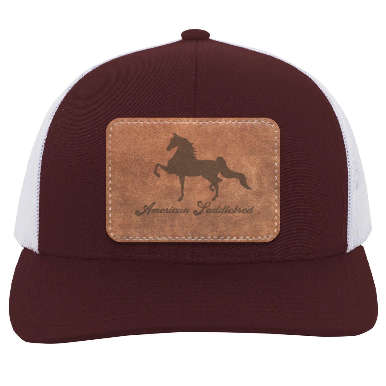 AMERICAN SADDLEBRED ON LEATHER 104C Trucker Snap Back