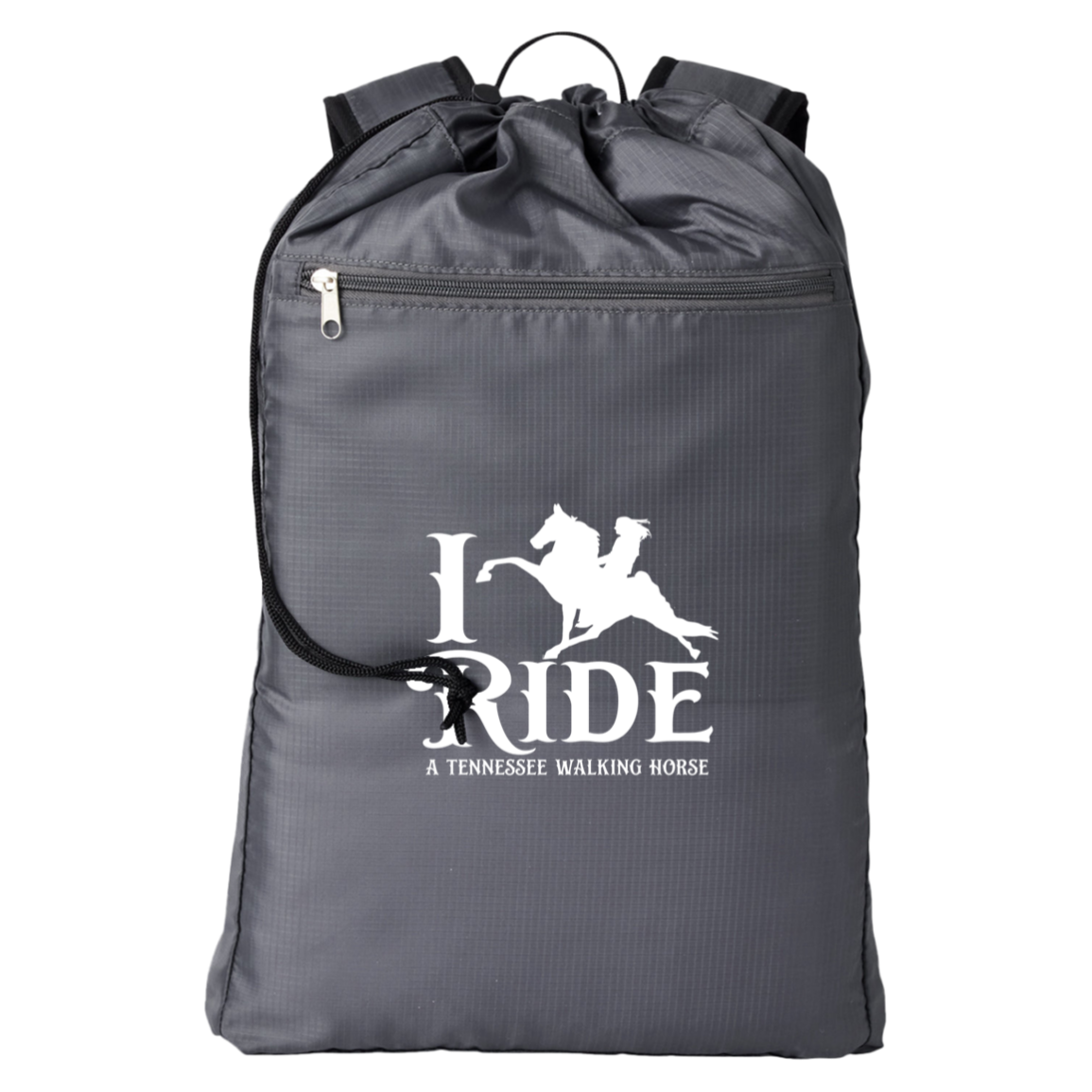 I RIDE A WALKING HORSE B (WHITE) BE278 BAGedge Getaway Cinchback Backpack