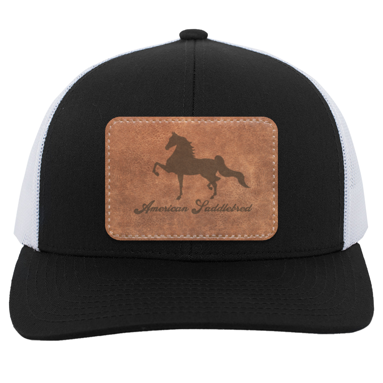 AMERICAN SADDLEBRED ON LEATHER 104C Trucker Snap Back