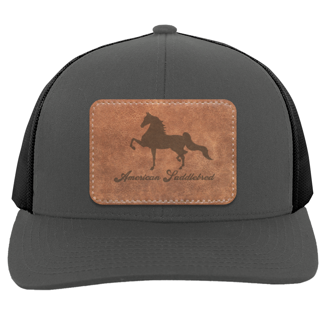 AMERICAN SADDLEBRED ON LEATHER 104C Trucker Snap Back