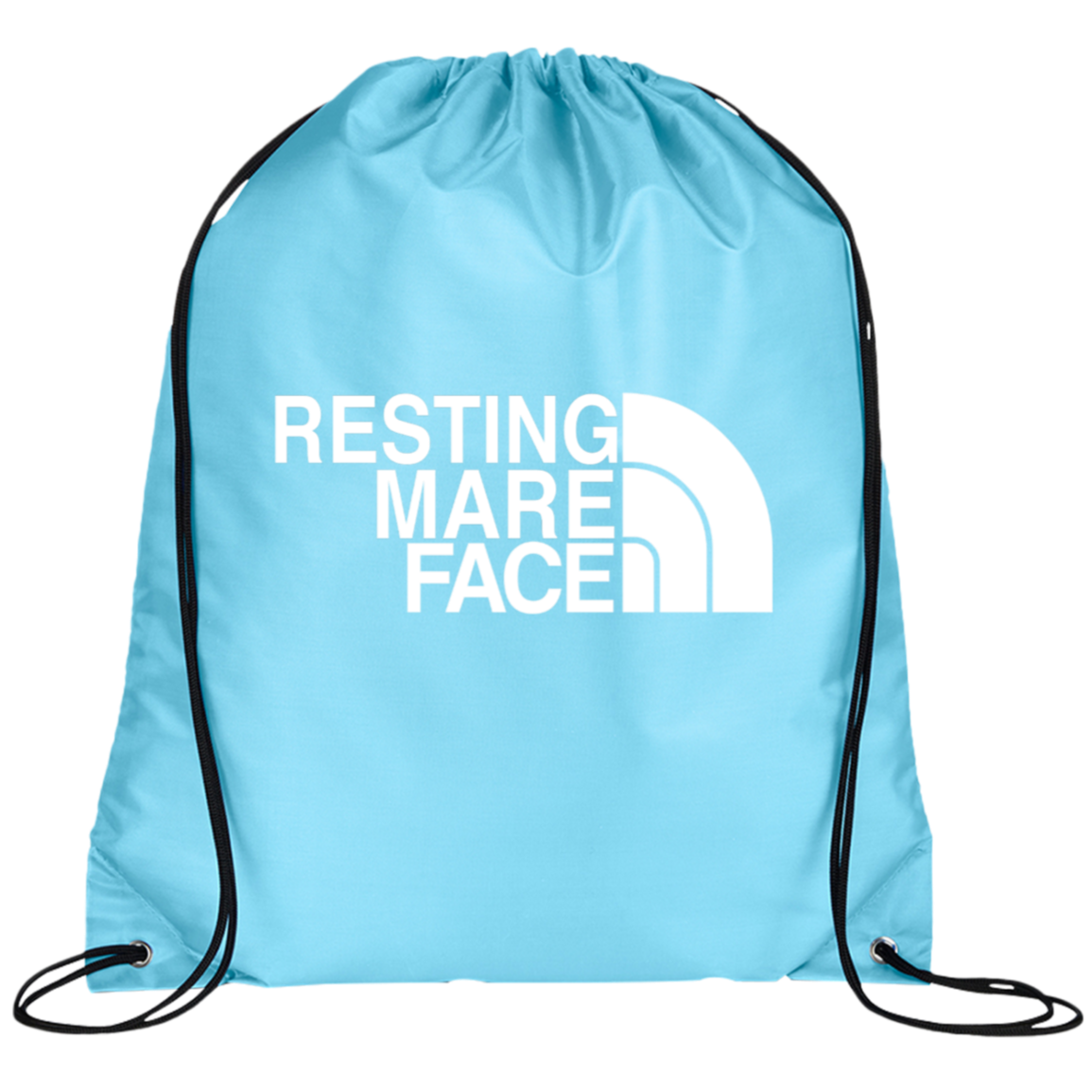 RESTING MARE FACE (white) BG100 Prime Line Drawstring Cinch Backpack