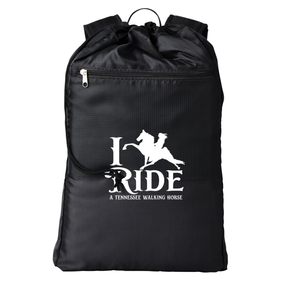 I RIDE A WALKING HORSE B (WHITE) BE278 BAGedge Getaway Cinchback Backpack