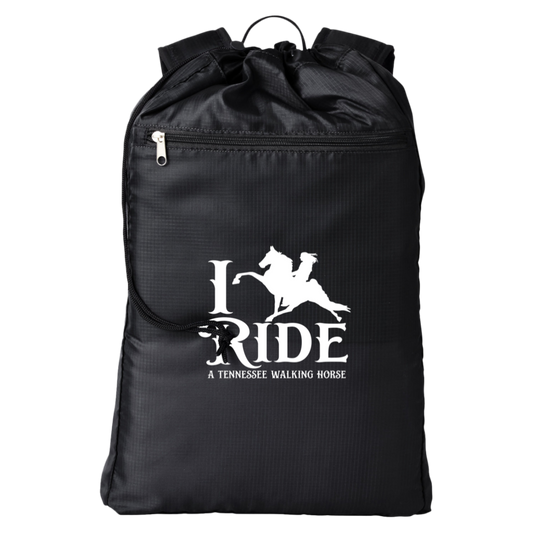 I RIDE A WALKING HORSE B (WHITE) BE278 BAGedge Getaway Cinchback Backpack