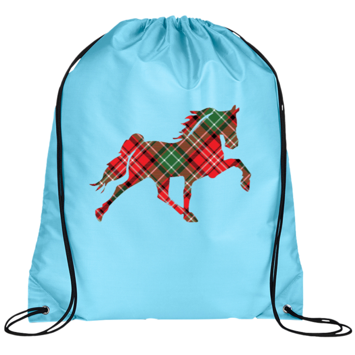 TENNESSEE WALKING HORSE DESIGN 3 JMD (RED PLAID) BG100 Prime Line Drawstring Cinch Backpack