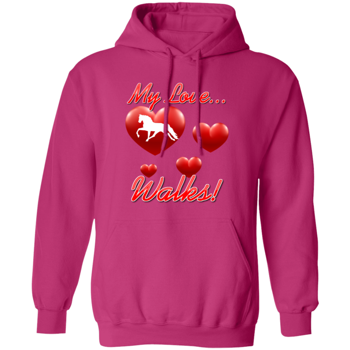 MY LOVE WALKS (Pleasure) G185 Gildan Pullover Hoodie