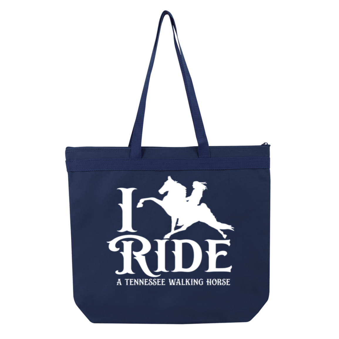 I RIDE A WALKING HORSE B (WHITE) 8802 Liberty Bags Melody Large Tote