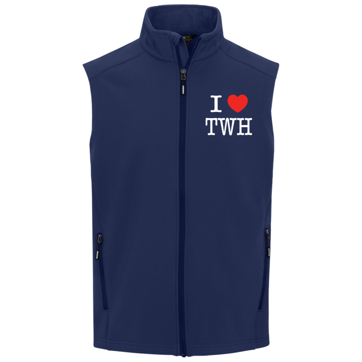 I LOVE TWH WHITE CE701 Core 365 Mens Cruise Two-Layer Fleece Bonded Soft Shell Vest