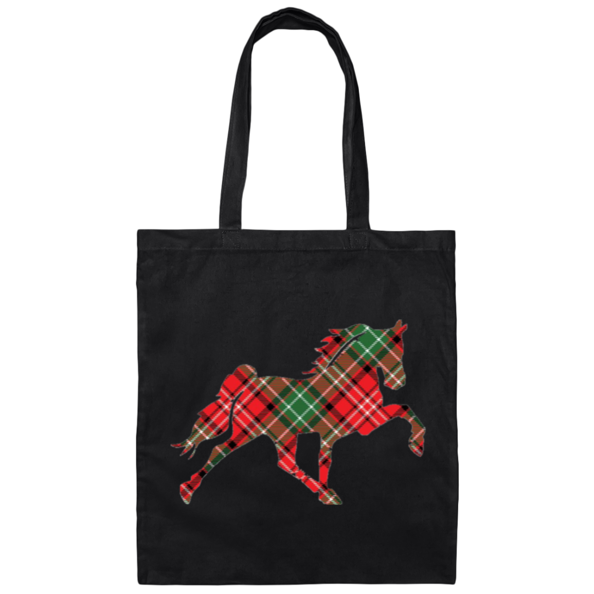 TENNESSEE WALKING HORSE DESIGN 3 JMD (RED PLAID) BE007 Canvas Tote Bag