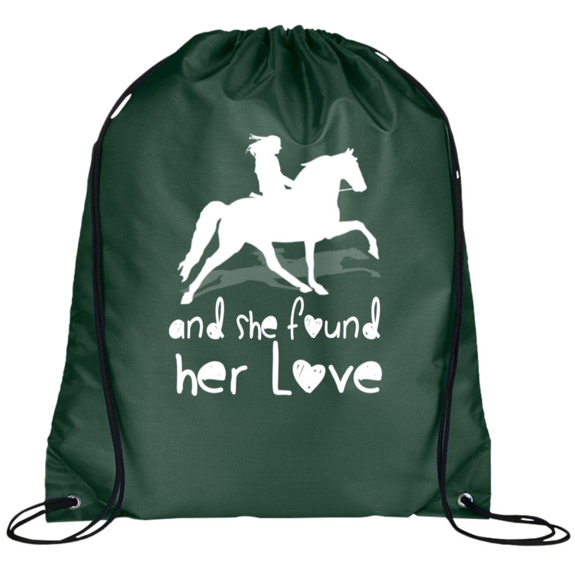 SHE FOUND HER LOVE (TWH pleasure) white art BG100 Prime Line Drawstring Cinch Backpack