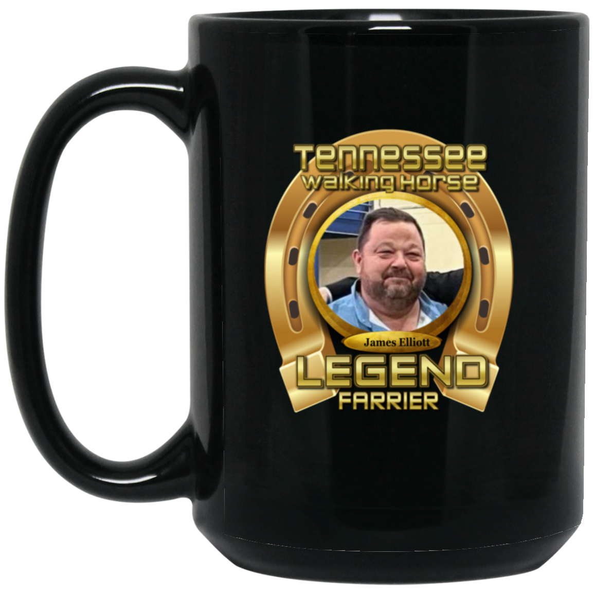 JAMES ELLIOTT (TWH LEGENDS) BM15OZ 15oz Black Mug