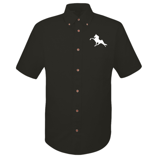 Tennessee Walking Horse Performance (WHITE) M500S Harriton Mens Easy Blend Short Sleeve Twill Shirt