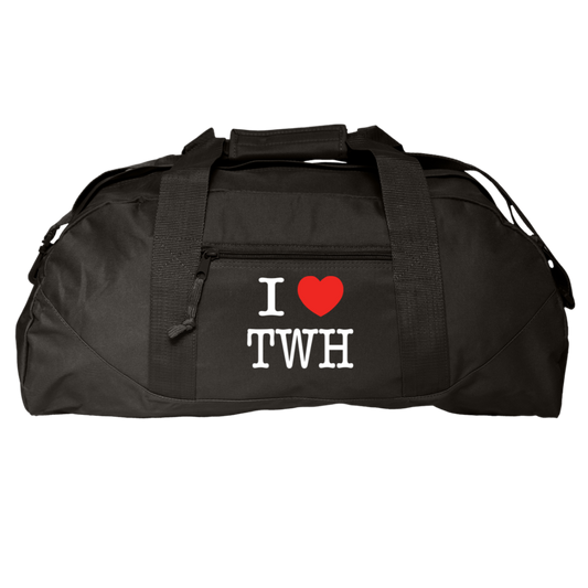 I LOVE TWH WHITE 8806 Liberty Bags Game Day Large Square Duffel