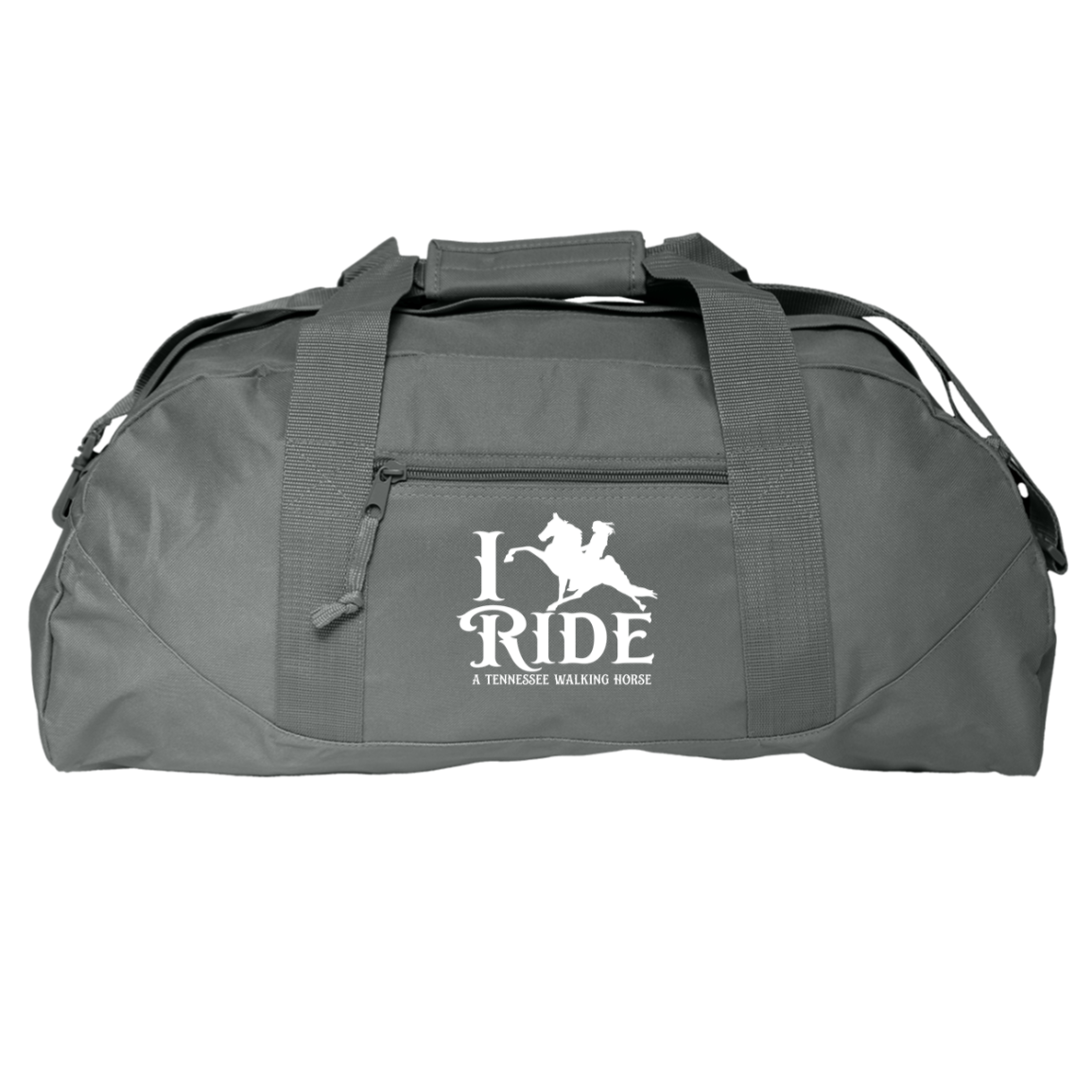 I RIDE A WALKING HORSE B (WHITE) 8806 Liberty Bags Game Day Large Square Duffel