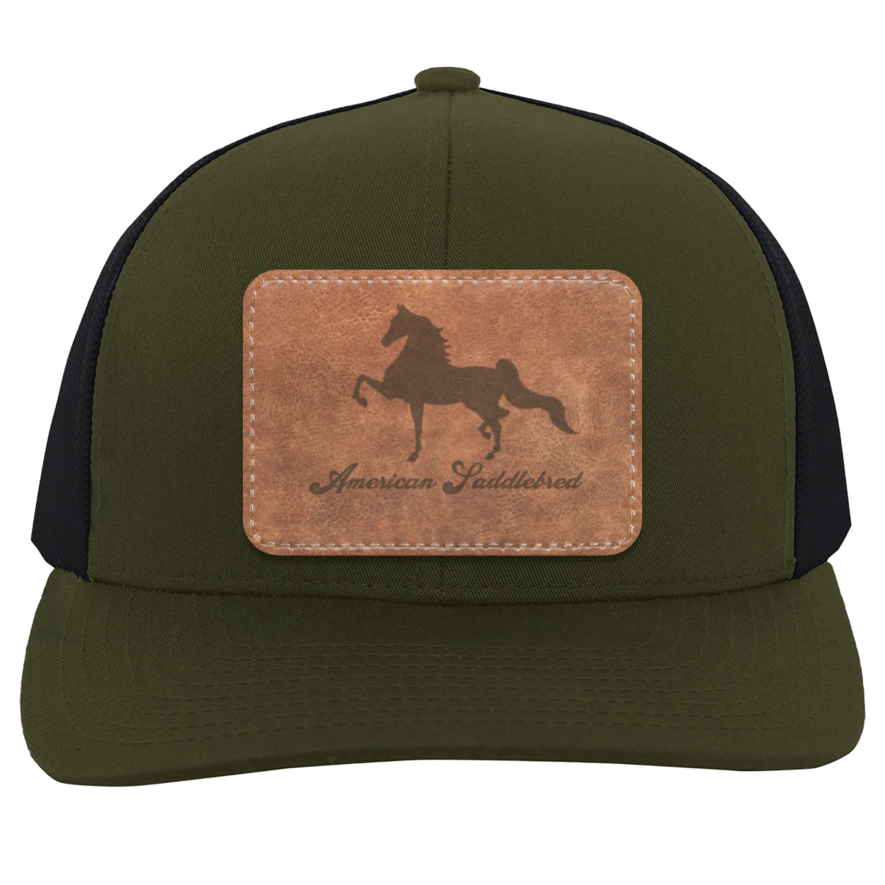 AMERICAN SADDLEBRED ON LEATHER 104C Trucker Snap Back