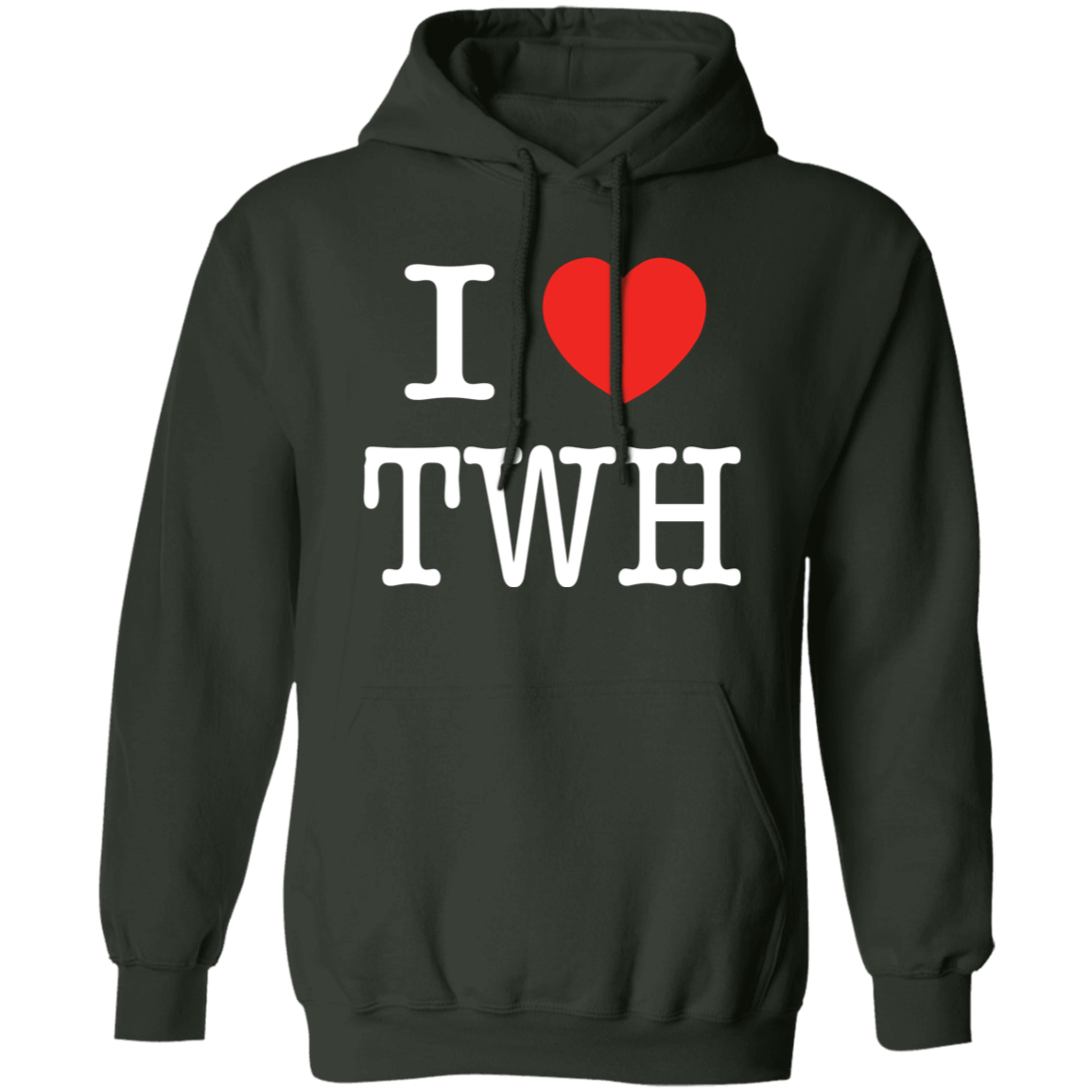 I LOVE TWH WHITE G185 Gildan Pullover Hoodie