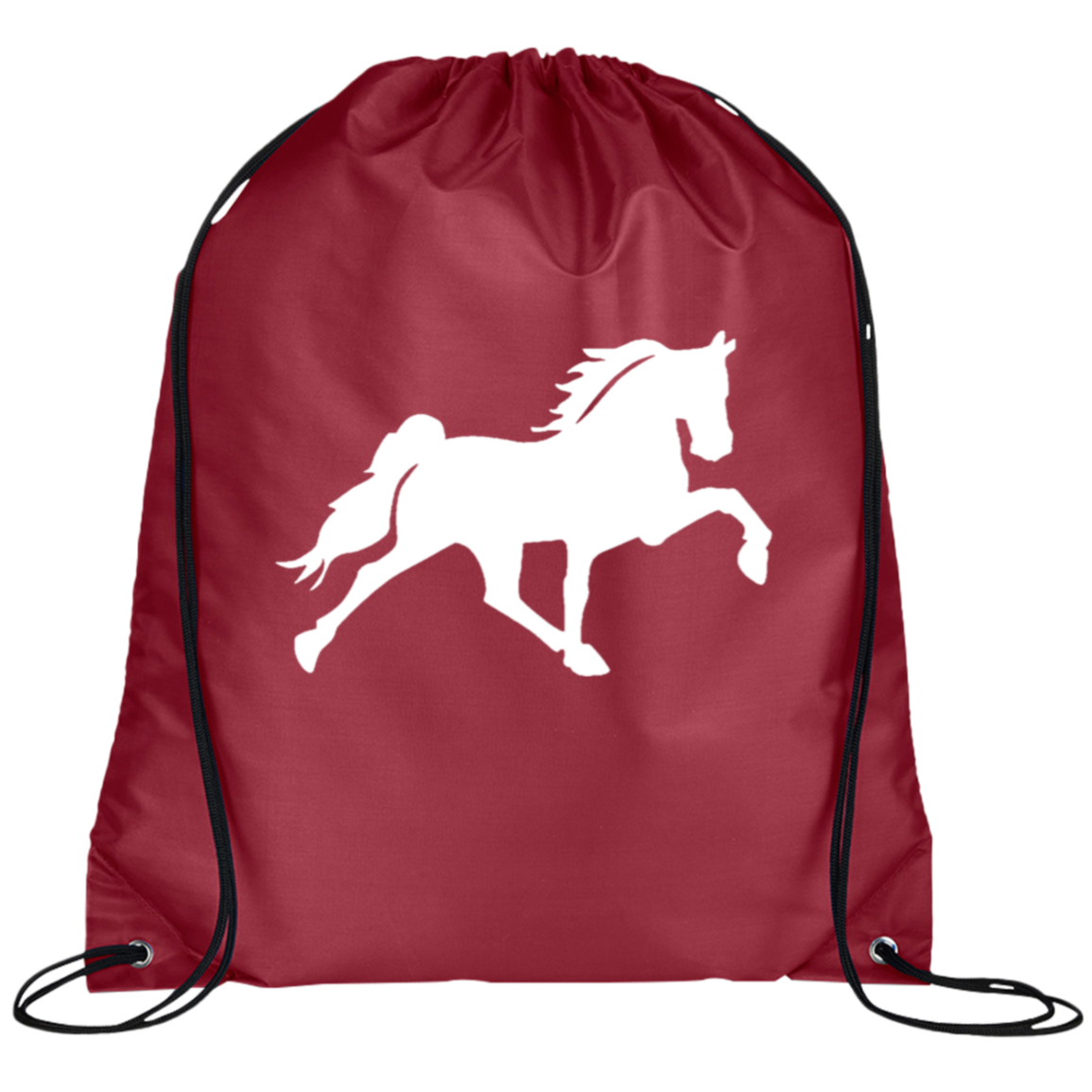 TENNESSEE WALKING HORSE DESIGN 3 JMD (WHITE) BG100 Prime Line Drawstring Cinch Backpack