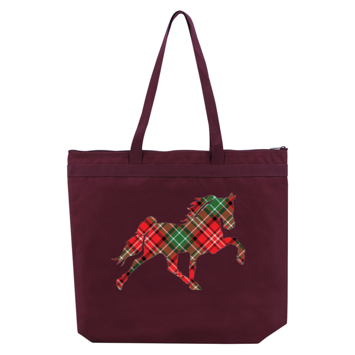 TENNESSEE WALKING HORSE DESIGN 3 JMD (RED PLAID) 8802 Liberty Bags Melody Large Tote