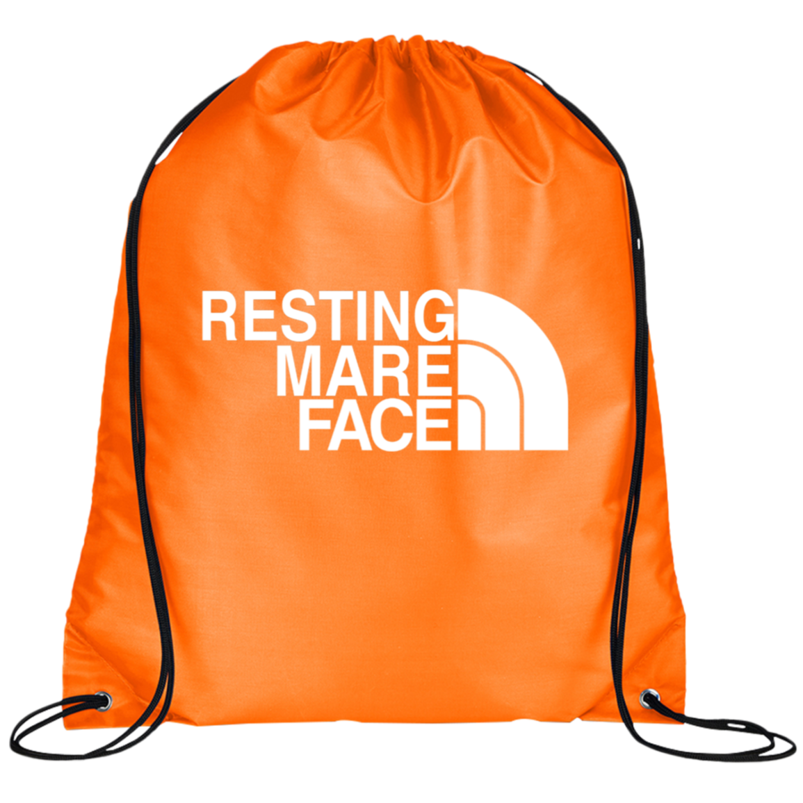 RESTING MARE FACE (white) BG100 Prime Line Drawstring Cinch Backpack