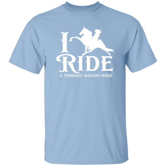 I RIDE A WALKING HORSE B (WHITE) G500 5.3 oz. T-Shirt