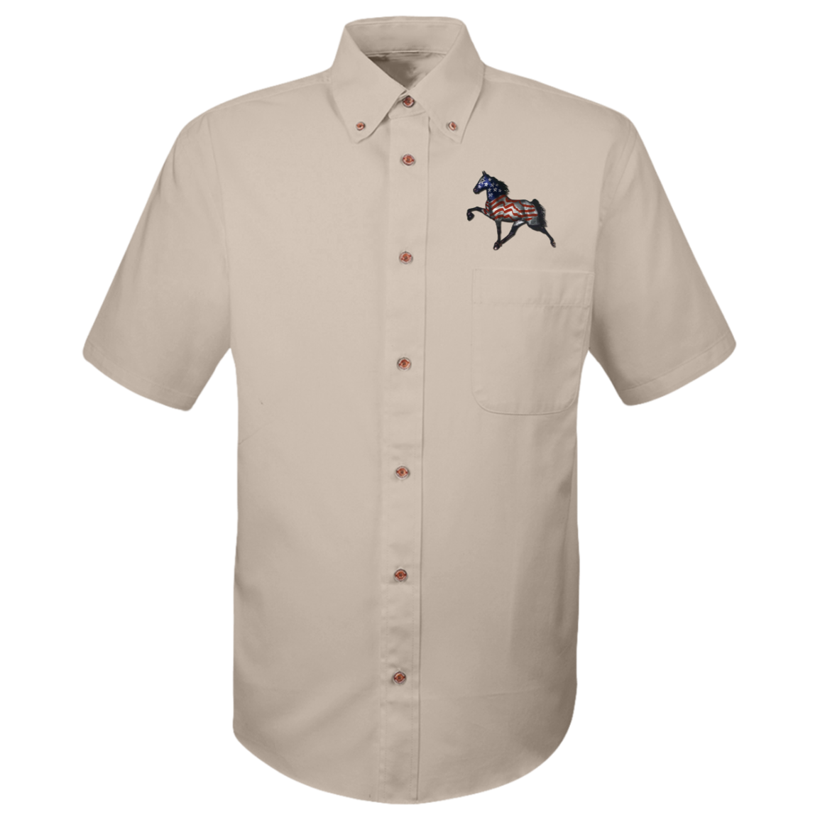 Tennessee Walking Horse Performance All American M500S Harriton Mens Easy Blend Short Sleeve Twill Shirt