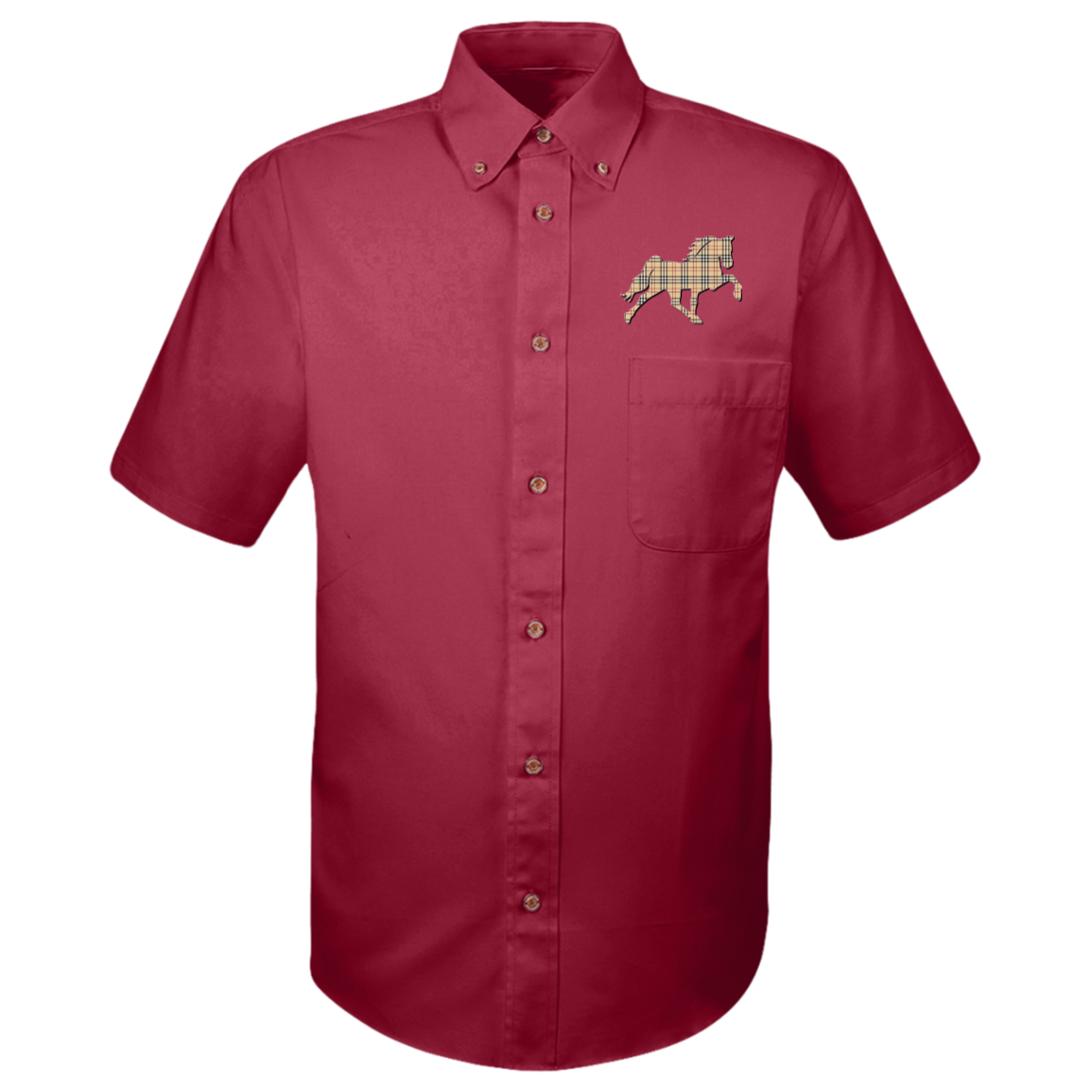 TENNESSEE WALKING HORSE DESIGN 3 JMD (BURBURY) M500S Harriton Mens Easy Blend Short Sleeve Twill Shirt