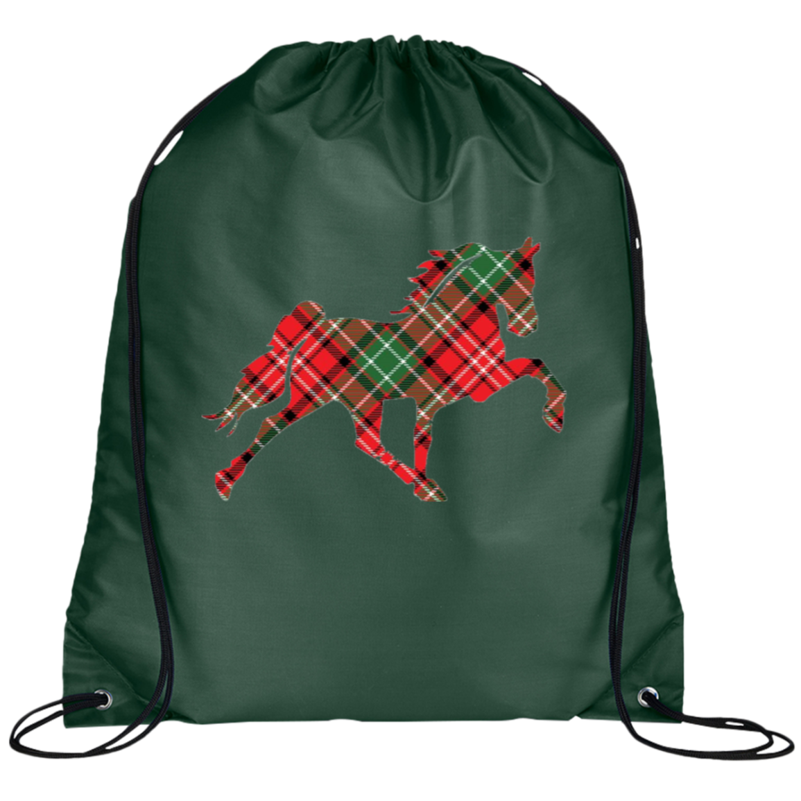 TENNESSEE WALKING HORSE DESIGN 3 JMD (RED PLAID) BG100 Prime Line Drawstring Cinch Backpack