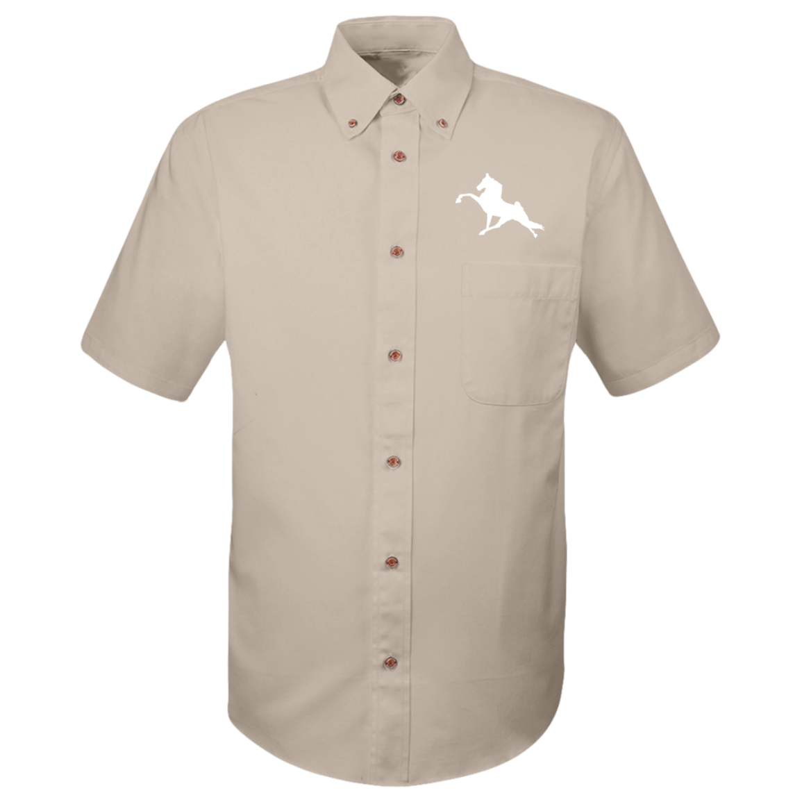 Tennessee Walking Horse Performance (WHITE) M500S Harriton Mens Easy Blend Short Sleeve Twill Shirt