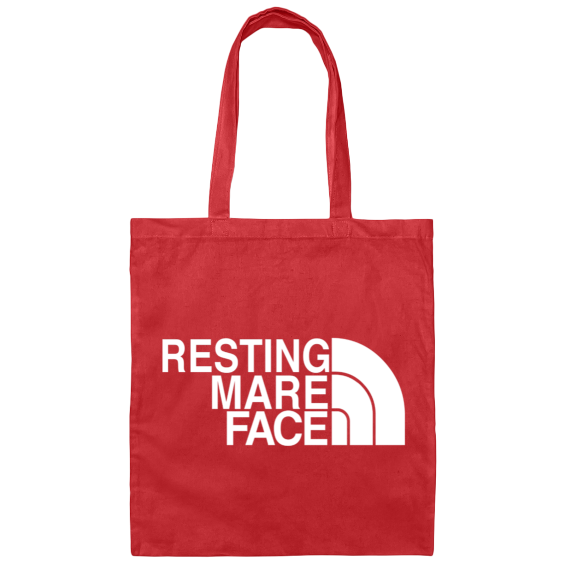 RESTING MARE FACE (white) BE007 Canvas Tote Bag