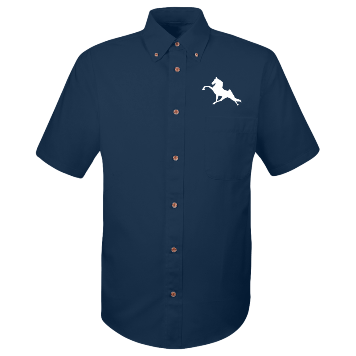 Tennessee Walking Horse Performance (WHITE) M500S Harriton Mens Easy Blend Short Sleeve Twill Shirt