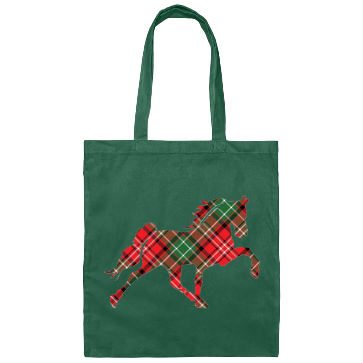 TENNESSEE WALKING HORSE DESIGN 3 JMD (RED PLAID) BE007 Canvas Tote Bag