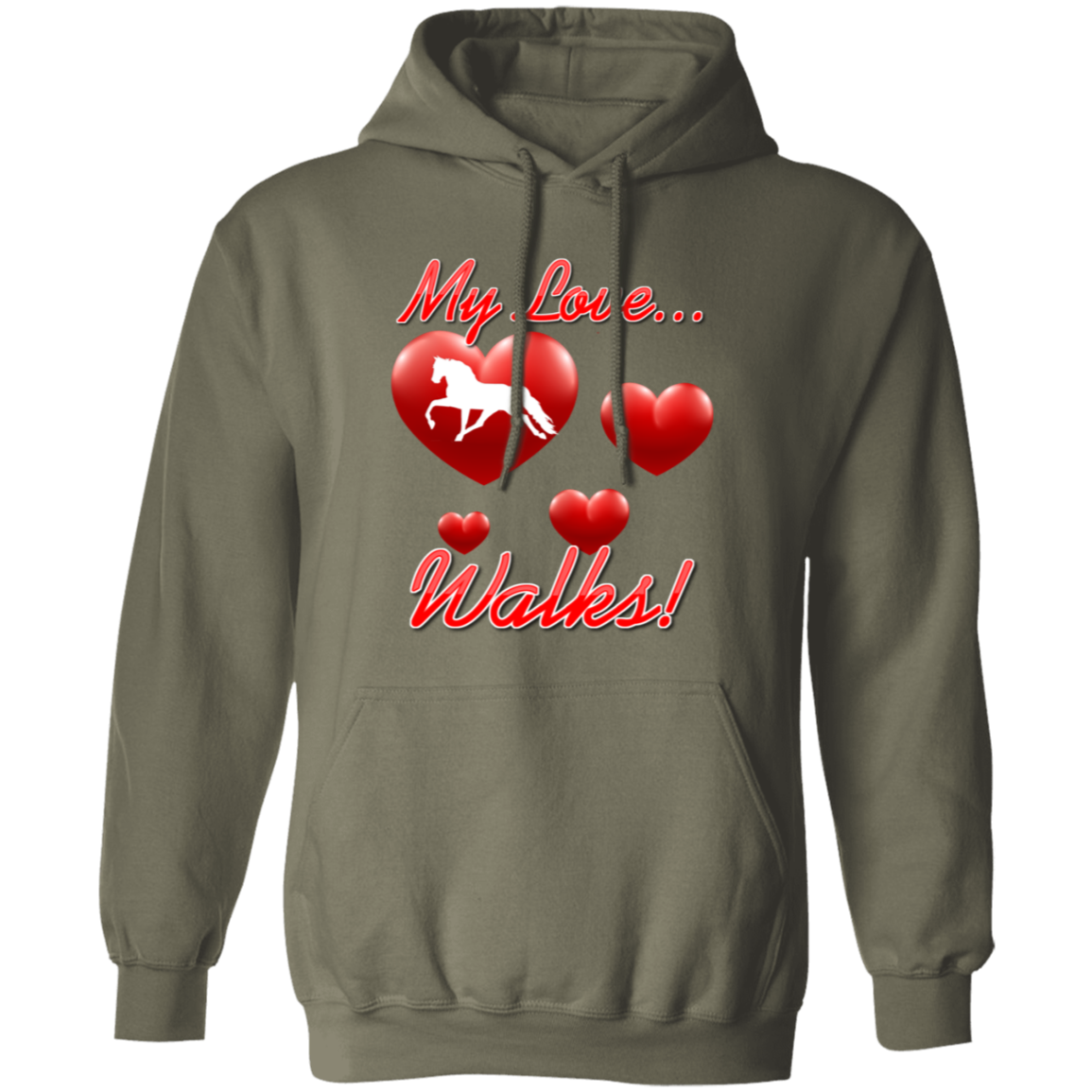 MY LOVE WALKS (Pleasure) G185 Gildan Pullover Hoodie