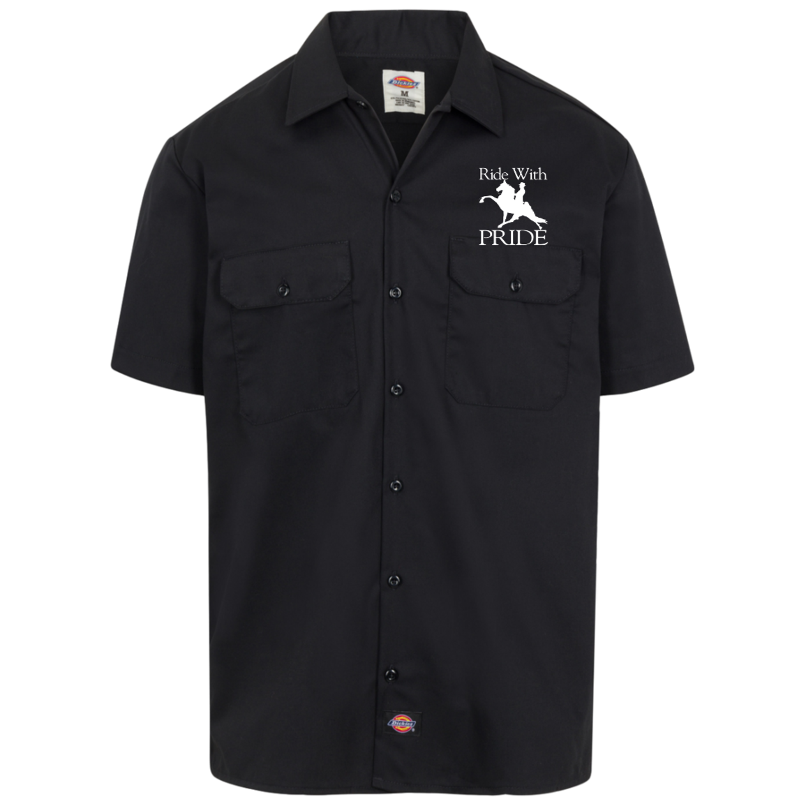 RIDEWITHPRIDEWHITE 1574 Dickies Men's Short Sleeve Workshirt