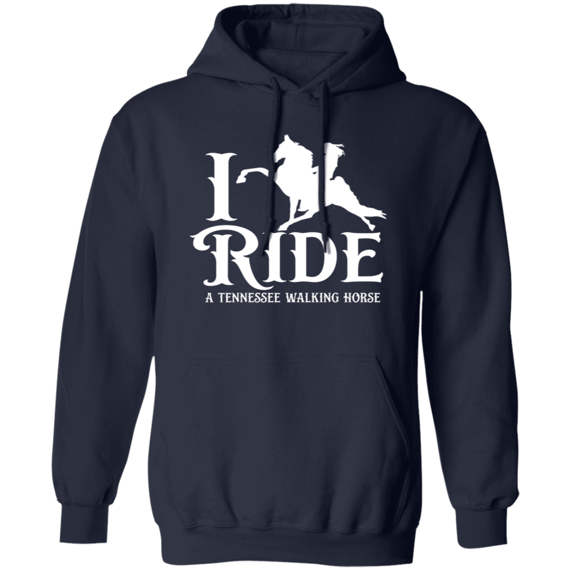 I RIDE A WALKING HORSE B (WHITE) G185 Gildan Pullover Hoodie