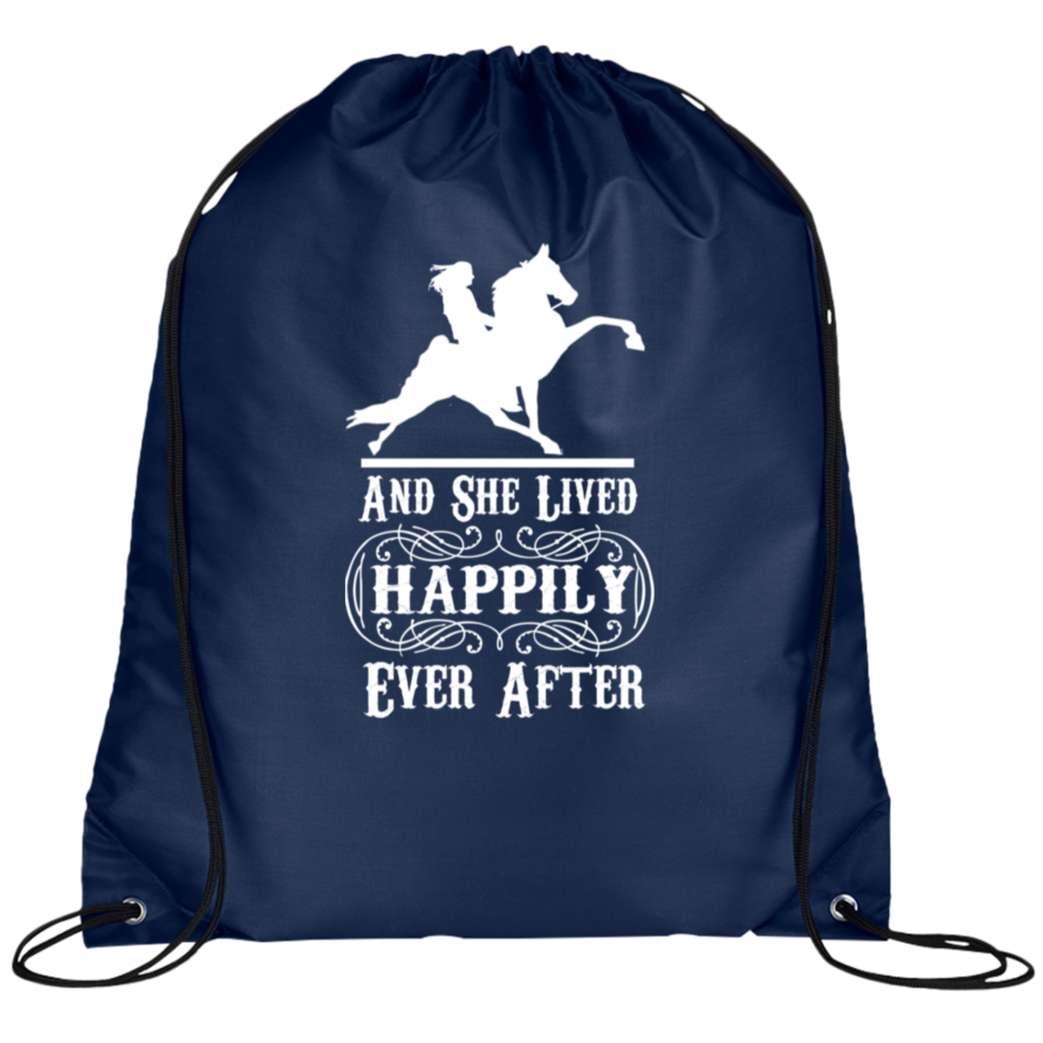 HAPPILY EVER AFTER (TWH Performance) wht BG100 Prime Line Drawstring Cinch Backpack