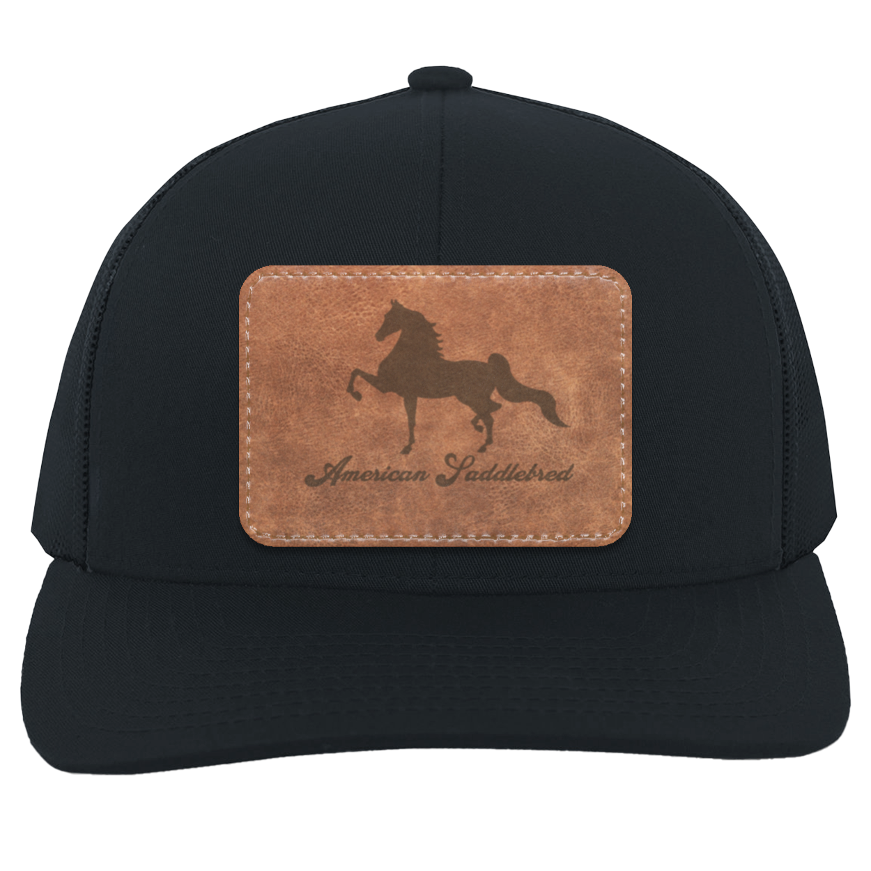 AMERICAN SADDLEBRED ON LEATHER 104C Trucker Snap Back