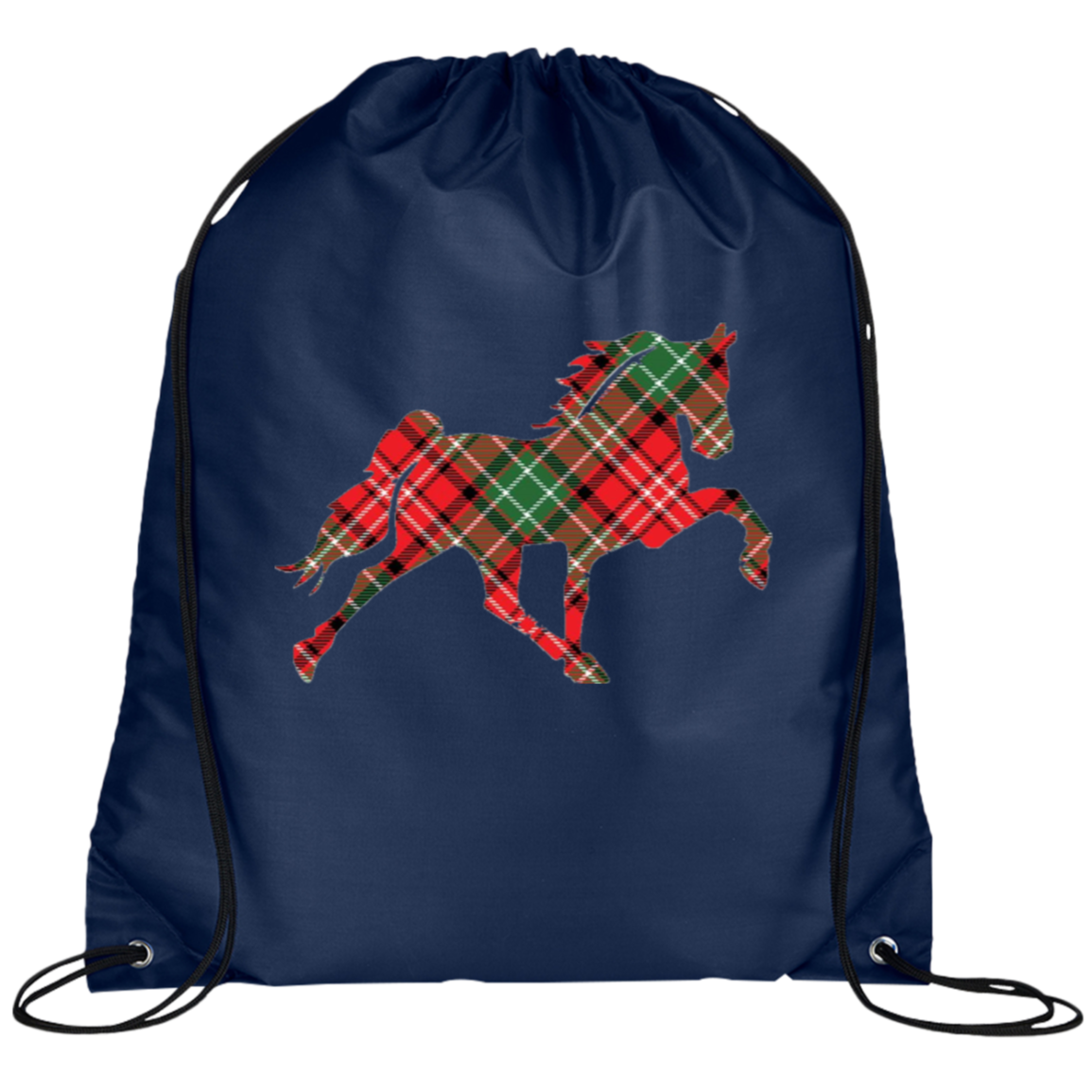 TENNESSEE WALKING HORSE DESIGN 3 JMD (RED PLAID) BG100 Prime Line Drawstring Cinch Backpack