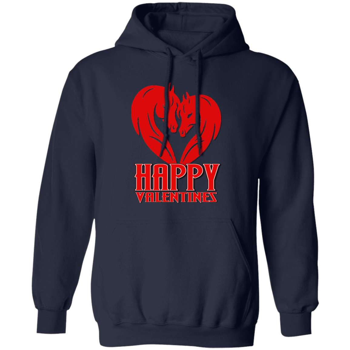 Horse Heart Happy Valentines G185 Gildan Pullover Hoodie