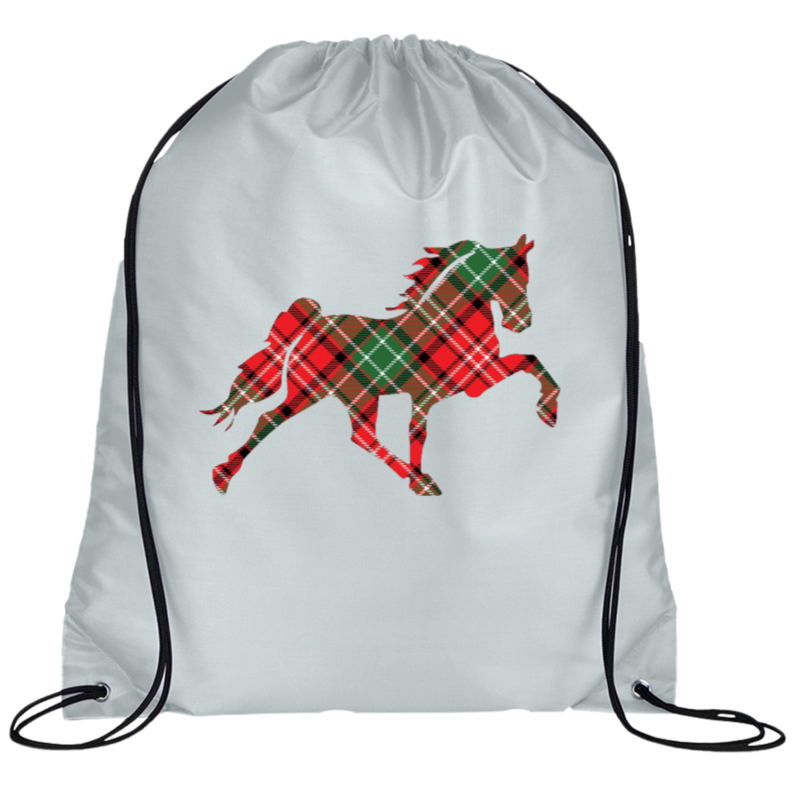 TENNESSEE WALKING HORSE DESIGN 3 JMD (RED PLAID) BG100 Prime Line Drawstring Cinch Backpack