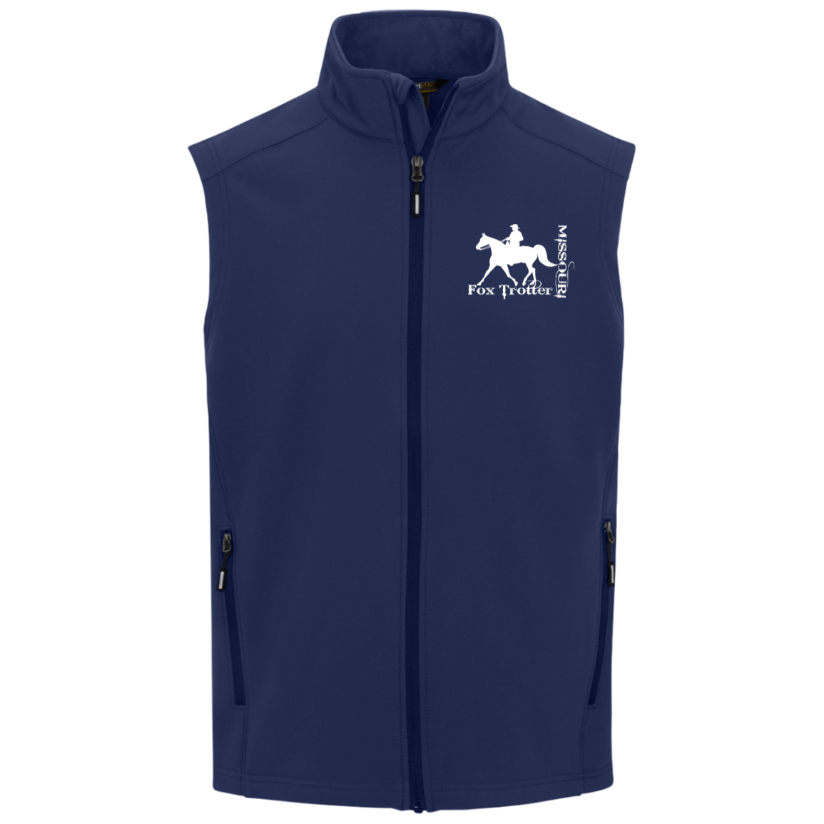 MISSOURI FOX TROTTER (white) 4HORSE CE701 Core 365 Mens Cruise Two-Layer Fleece Bonded Soft Shell Vest