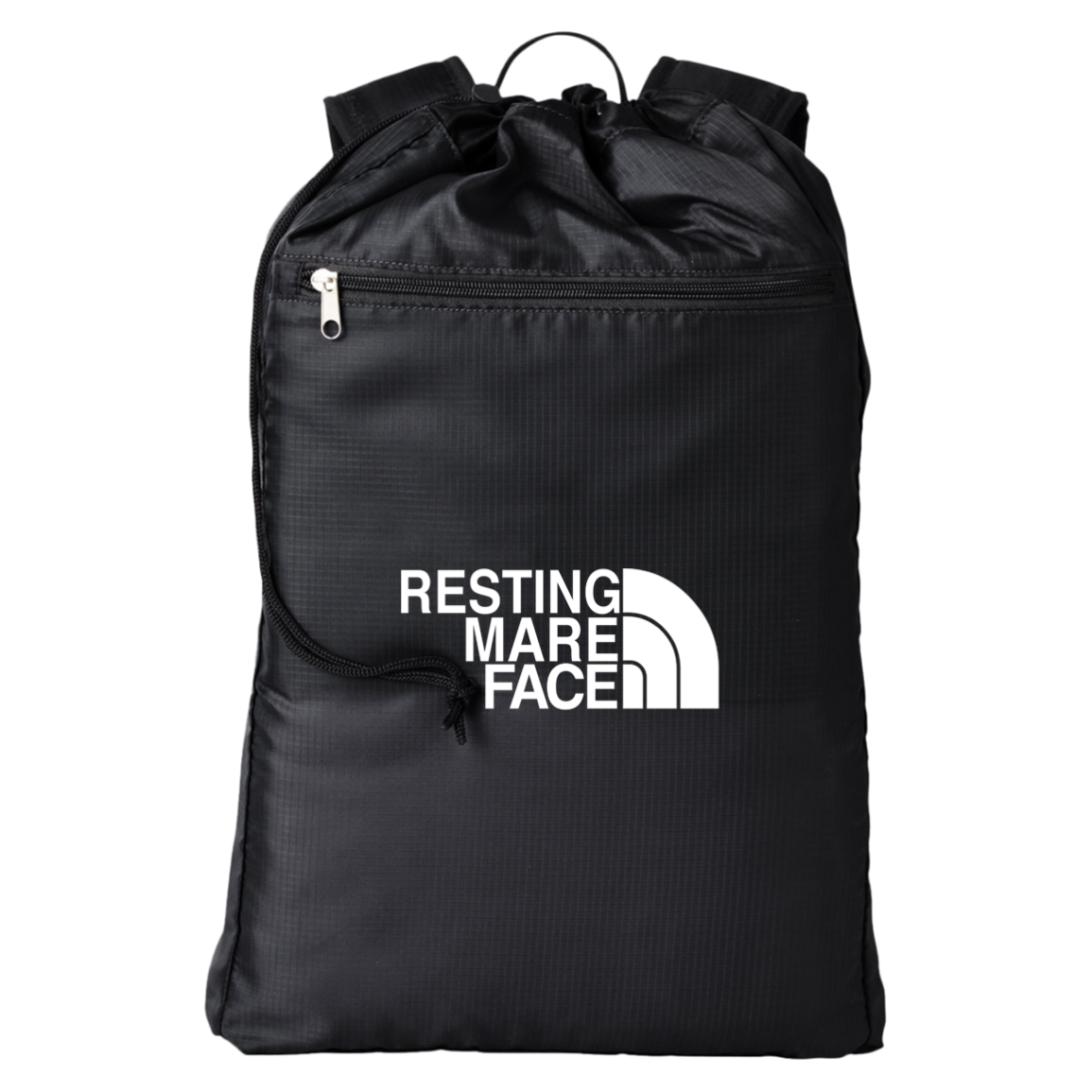 RESTING MARE FACE (white) BE278 BAGedge Getaway Cinchback Backpack