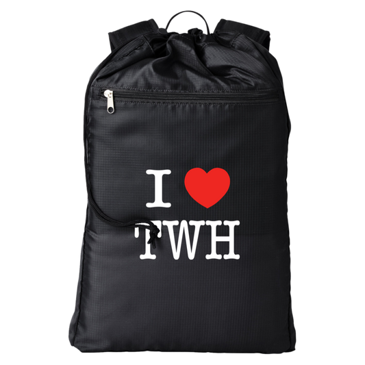 I LOVE TWH WHITE BE278 BAGedge Getaway Cinchback Backpack