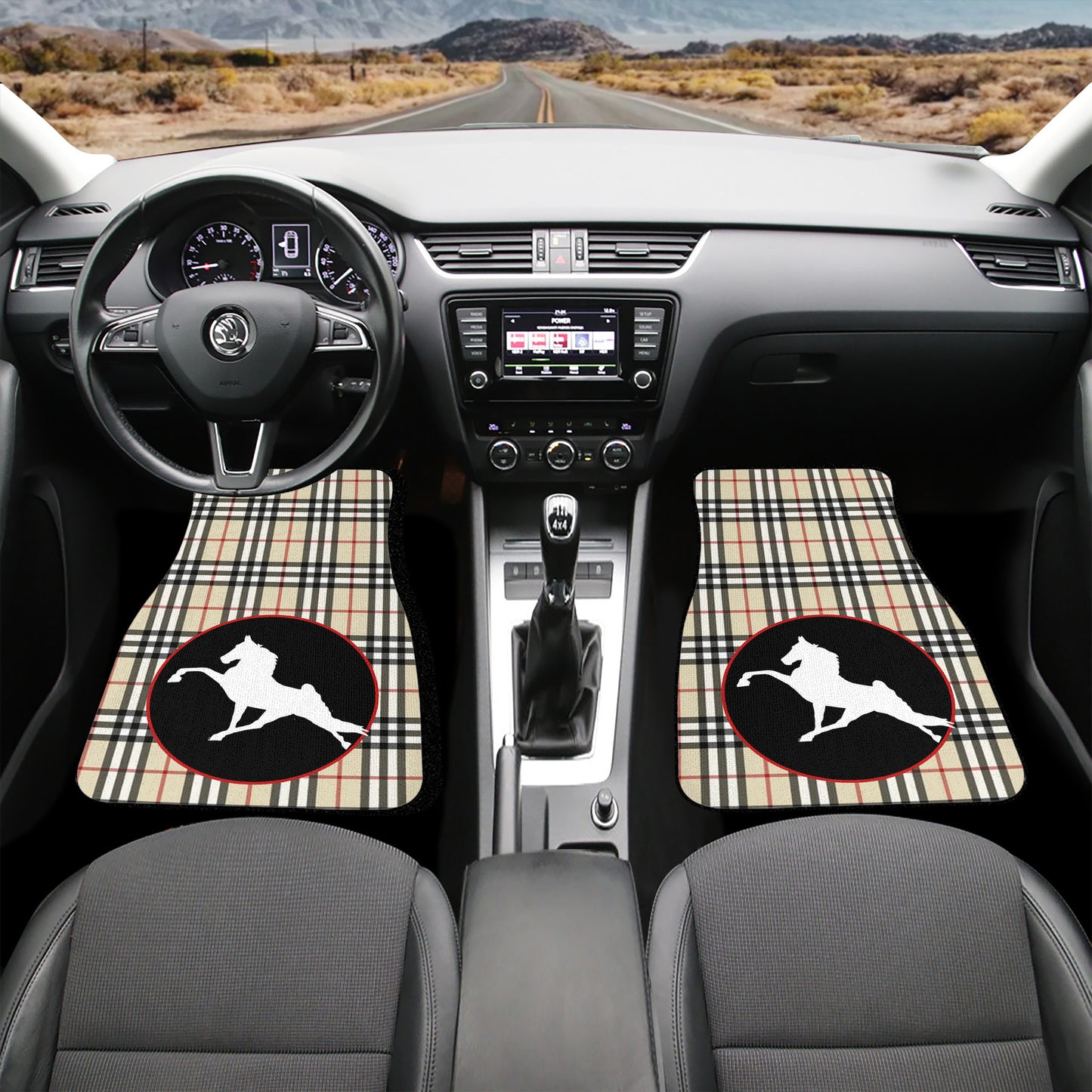 TWH PERFORMANCE BURBERRY BRIT  IN CIRCLE  Car Floor Mats