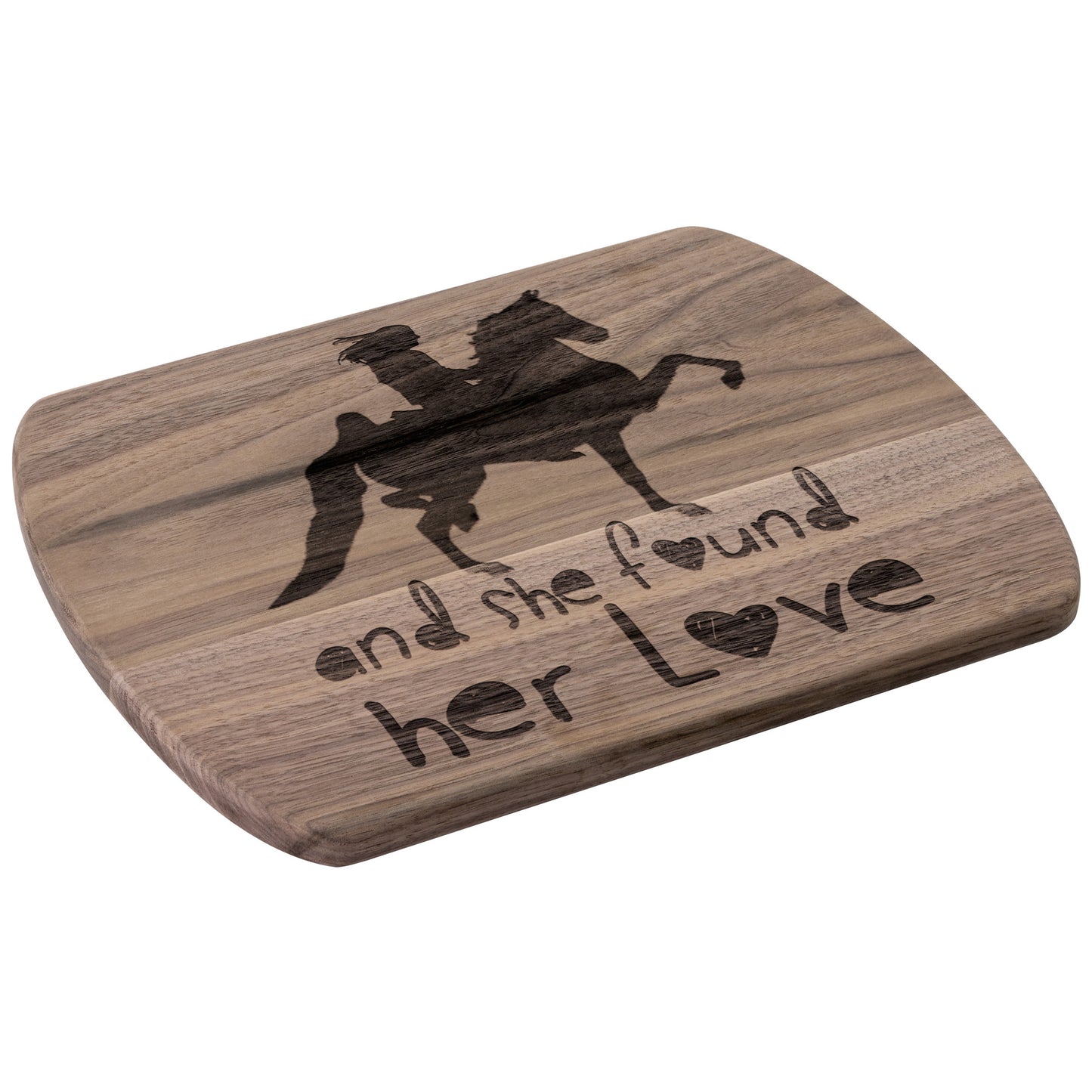 SHE FOUND HER LOVE SADDLEBRED 	 Hardwood Oval Cutting Board