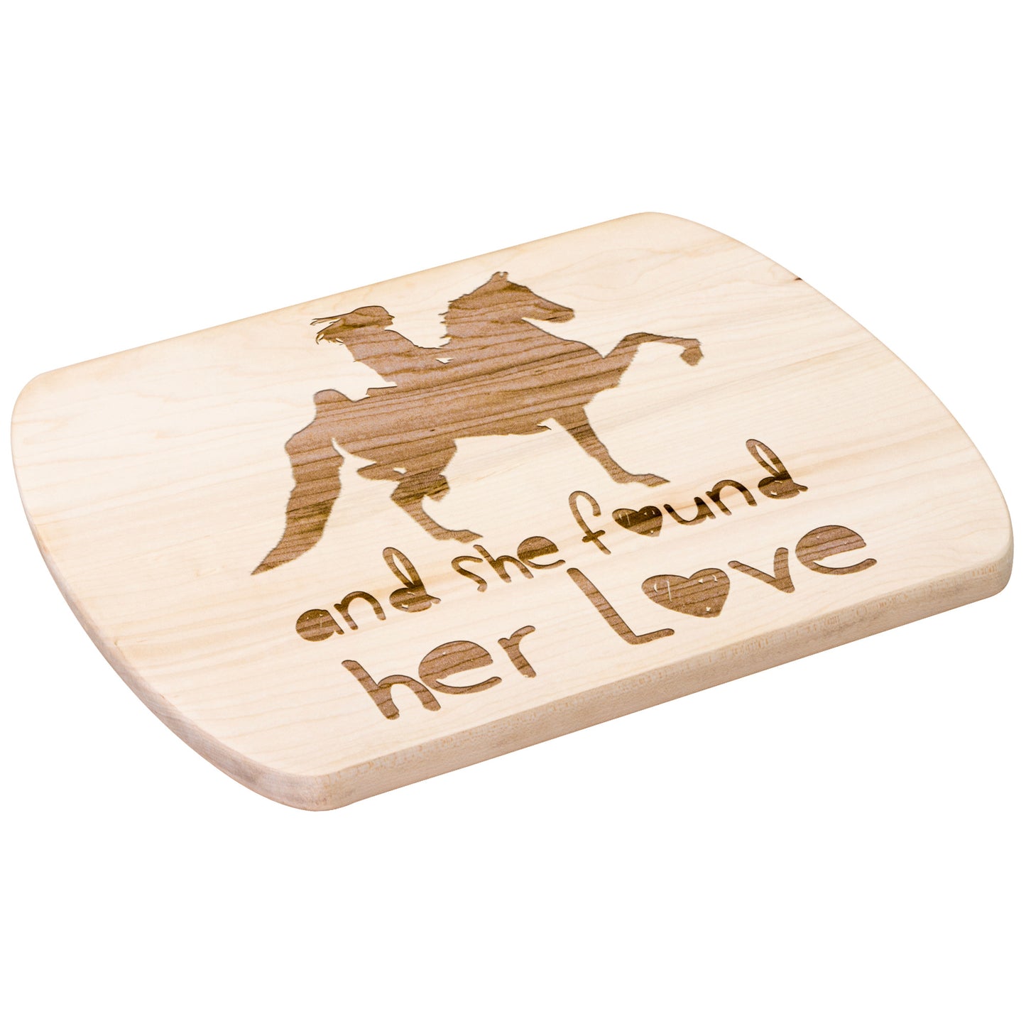 SHE FOUND HER LOVE SADDLEBRED 	 Hardwood Oval Cutting Board