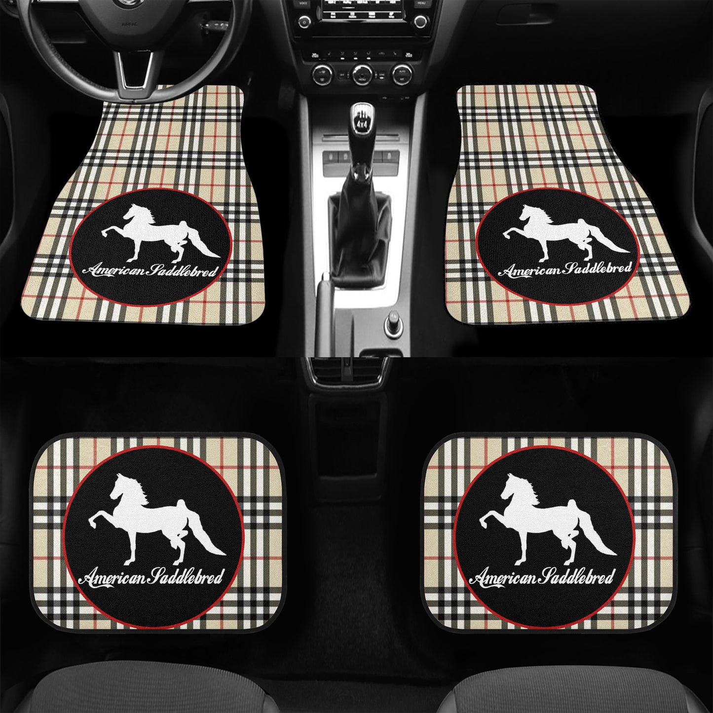 SADDLEBRED BURBERRY BRIT  IN CIRCLE  Car Floor Mats