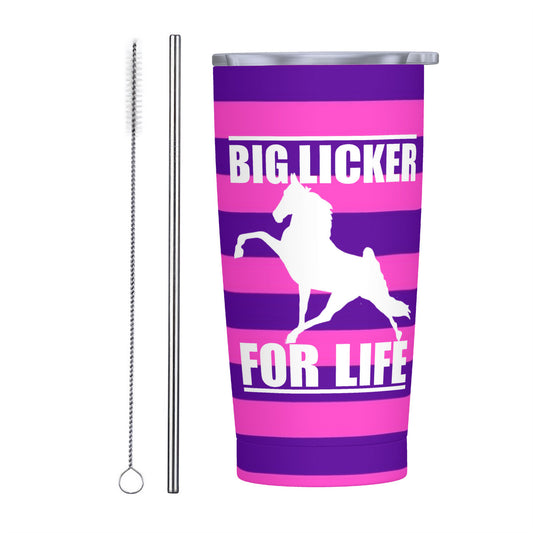 BIG LICKER FOR LIFE 20oz Stainless Steel Straw Lid Cup